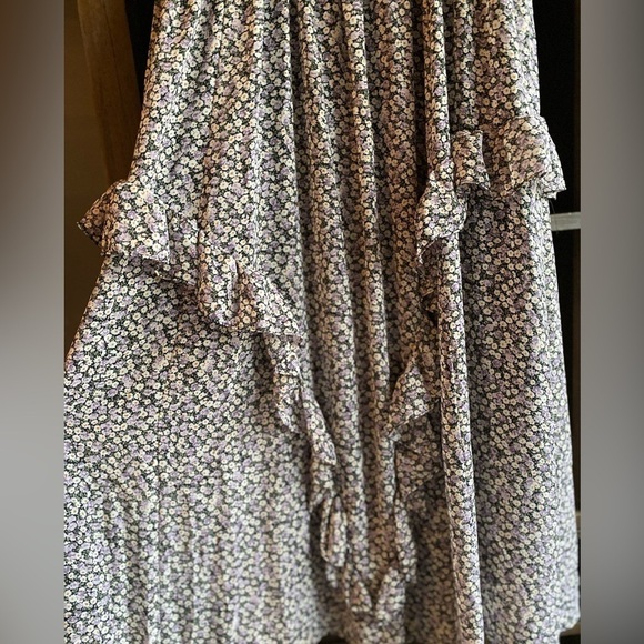 NWOT Lulus: Evalina Black Floral Print Mock Neck Maxi Dress Large - Picture 10 of 12